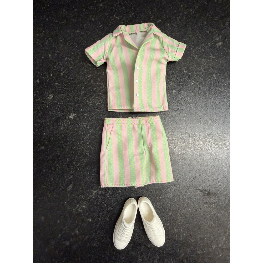 Mattel Barbie The Movie Ken Doll Outfit Pink Green Striped Shirt Shorts Shoes